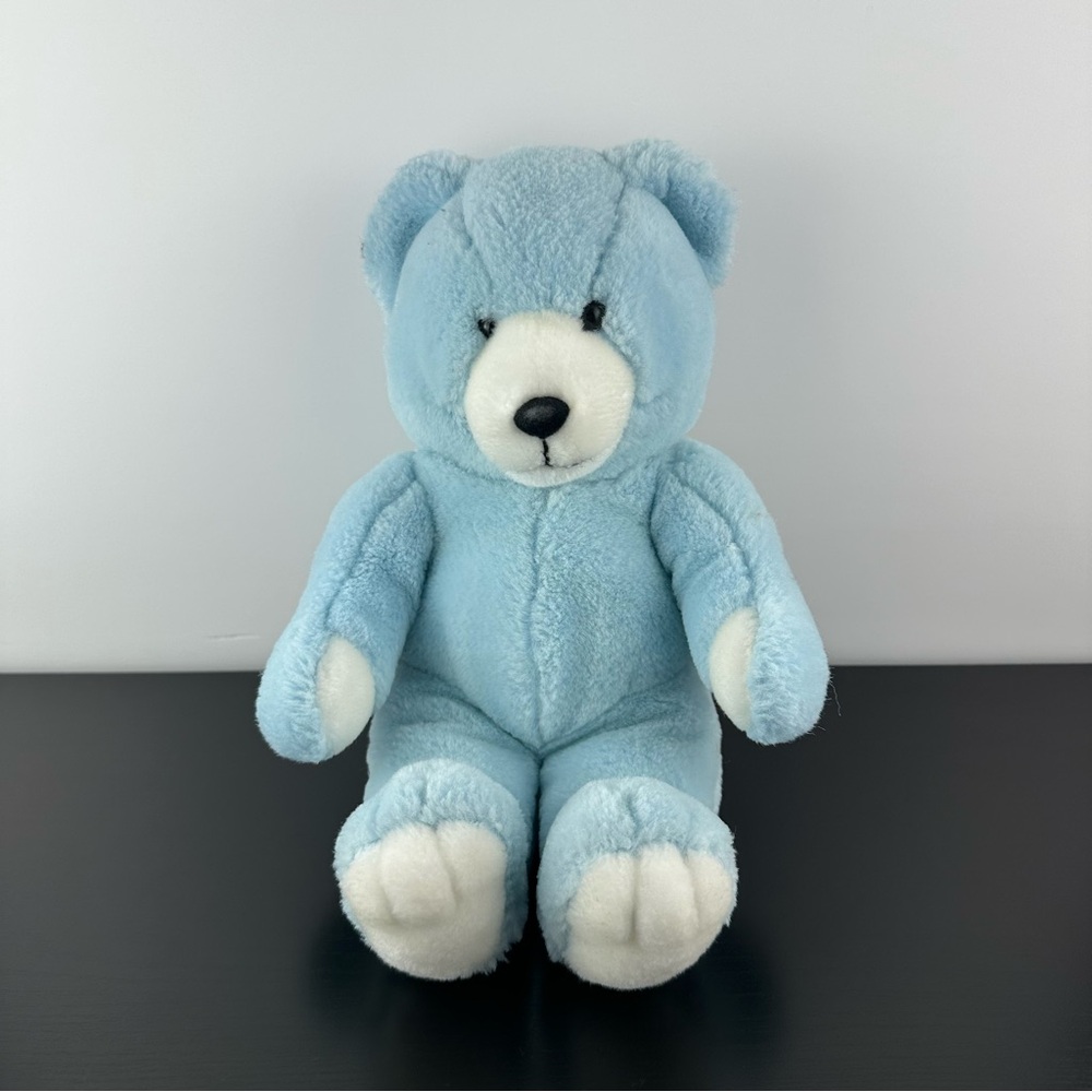 Vintage 1981 24K Polar Puff Palmer 4404 Teddy Bear Blue Plush Stuffed Animal 12”